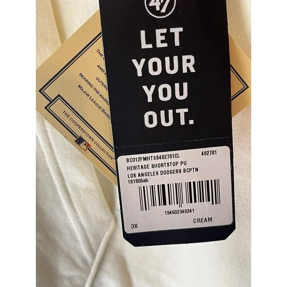 Men's 3XL NWT Los Angeles Dodgers '47 Heritage Shortstop Jersey Four-Snap Hoodie - Picture 4 of 8